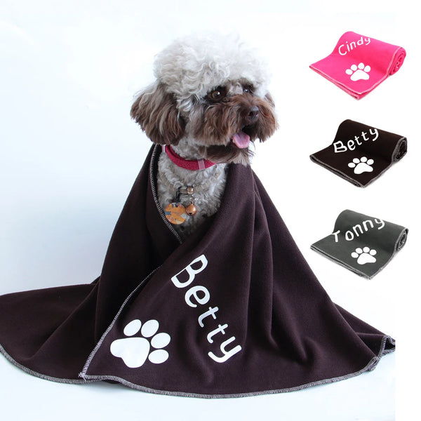 Custom Dog Blanket Personalized Dog Cat Mat Blanket Soft Fleece Plush Puppy Sleeping Blankets Sofa Pets Cushion Dogs Bath Towel
