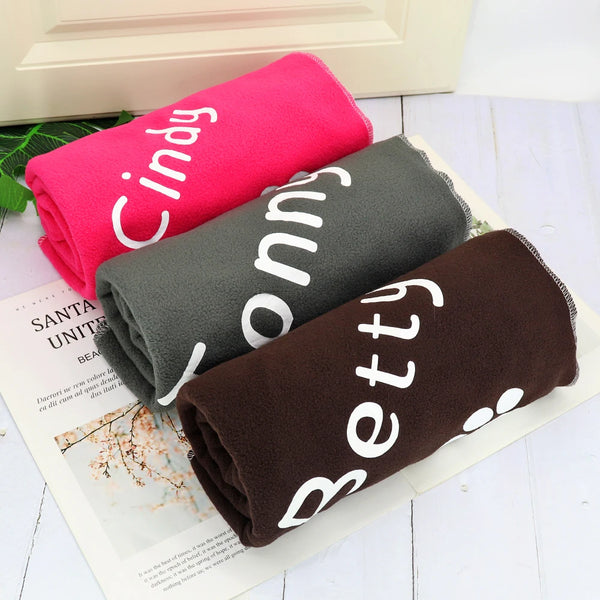 Custom Dog Blanket Personalized Dog Cat Mat Blanket Soft Fleece Plush Puppy Sleeping Blankets Sofa Pets Cushion Dogs Bath Towel