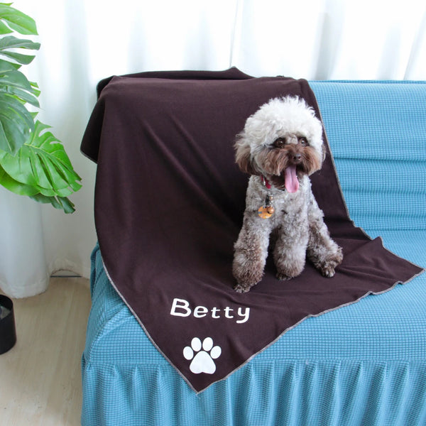 Custom Dog Blanket Personalized Dog Cat Mat Blanket Soft Fleece Plush Puppy Sleeping Blankets Sofa Pets Cushion Dogs Bath Towel