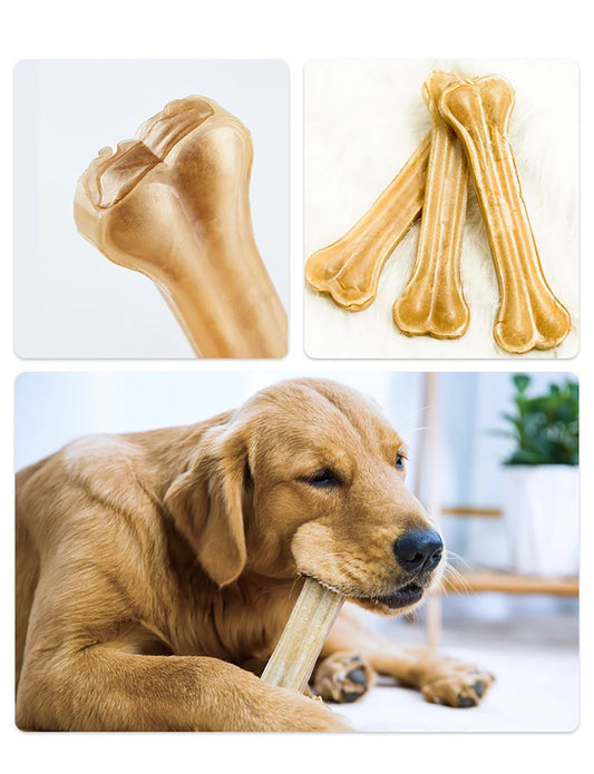 2021 New Dog Toys Bones Pet Chew Toothbrush Small Large Dogs Cowhide Treats Puppy Chewing Bone Toy For Dental Care Accessories