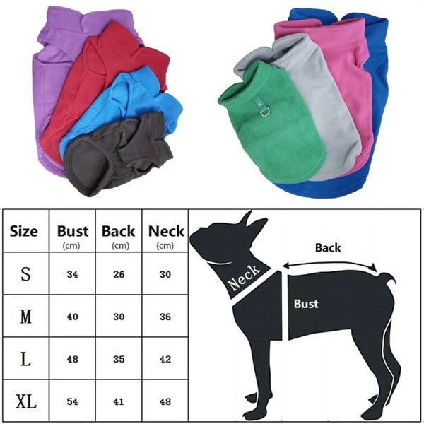 Fleece Winter Pet Clothes Puppy T-Shirt Small Dogs Yorkshire Chihuahua French Bulldog Poodle Cat Vests Warm Weather Apparel