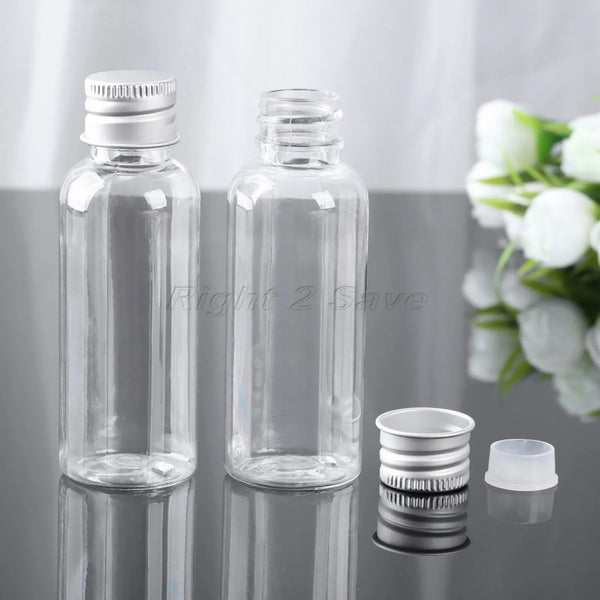 5PCS 30ML/50ML/100ML Plastic Bottle with Aluminum Screw Cap Plug Cosmetic Container Travel Kits Portable PET Lotion Cream Tube
