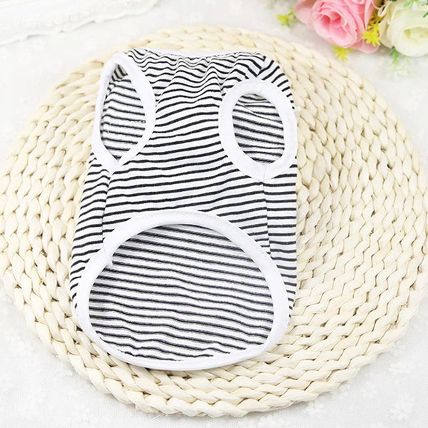 Summer Pet Dog Clothes Cotton Striped Vest t shirt Dog Clothing for Dogs Puppy Outfit shirt Small Pet chihuahua Clothes 25S2