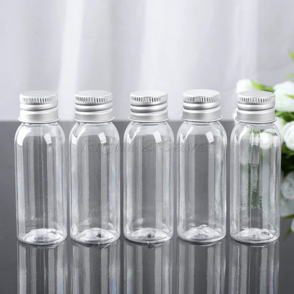 5PCS 30ML/50ML/100ML Plastic Bottle with Aluminum Screw Cap Plug Cosmetic Container Travel Kits Portable PET Lotion Cream Tube