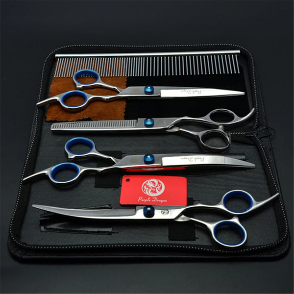 Dog Grooming Scissors Purple Dragon 6" 7" Stainless Pet Beauty Scissors Cutting Scissors Thinning Shears Curved Scissors Z3001