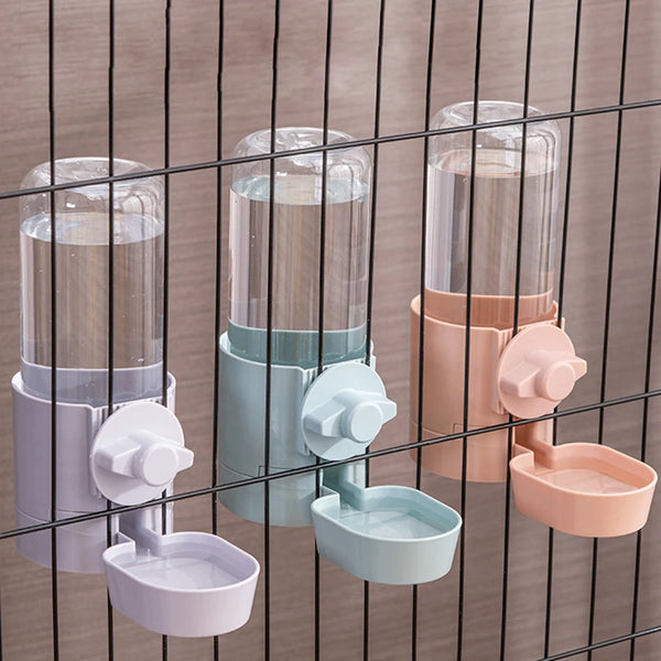 Automatic Pet Feeder Cage Hanging Bowl Water Bottle Food Container Dispenser For Puppy Cats Rabbit Birds Pet Feeding Product