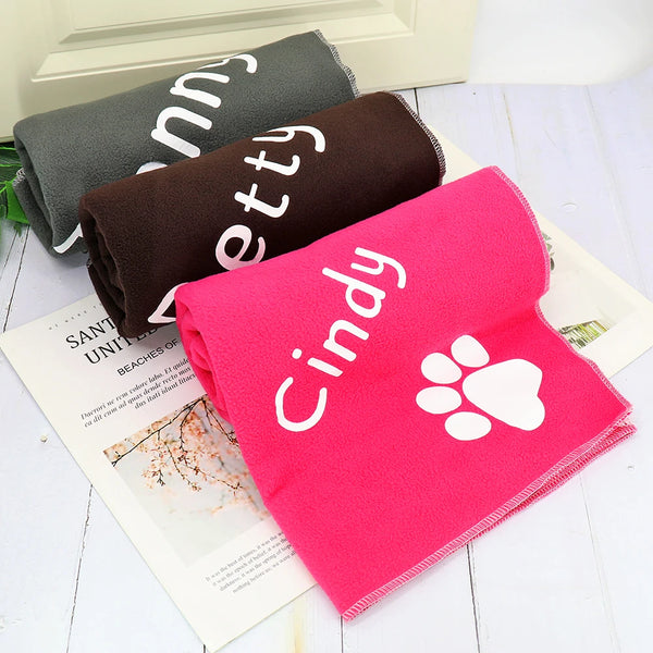 Custom Dog Blanket Personalized Dog Cat Mat Blanket Soft Fleece Plush Puppy Sleeping Blankets Sofa Pets Cushion Dogs Bath Towel