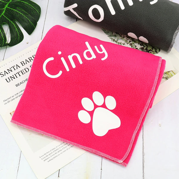 Custom Dog Blanket Personalized Dog Cat Mat Blanket Soft Fleece Plush Puppy Sleeping Blankets Sofa Pets Cushion Dogs Bath Towel