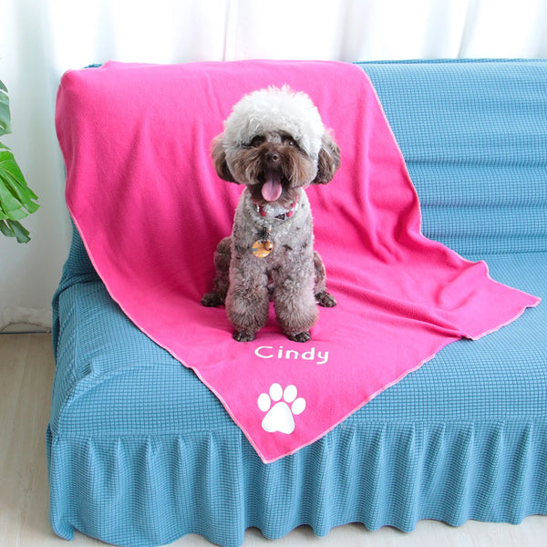Custom Dog Blanket Personalized Dog Cat Mat Blanket Soft Fleece Plush Puppy Sleeping Blankets Sofa Pets Cushion Dogs Bath Towel