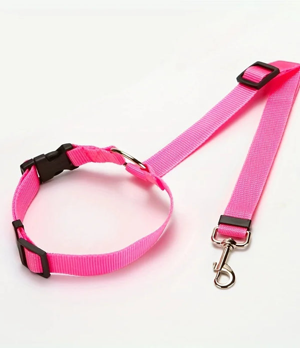 Secure Your Pet in the Car with This Adjustable Harness & Seat Belt Lead Leash!