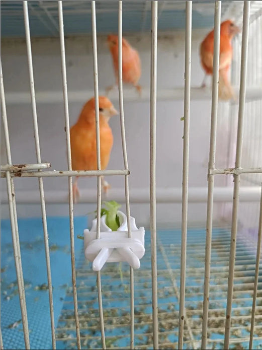 Cute Small Pet Bird Food Holder Parrot Fruits Vegetables Clip Cuttlefish Bone Feeder Device Clamp Bird Cage Accessories Oiseaux