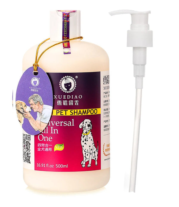 Pet Shampoo and Conditioner All Natural 4 in1 Dog Shampoo Body Wash for Puppy dog Shower Gel Pet Friendly Formula 17oz