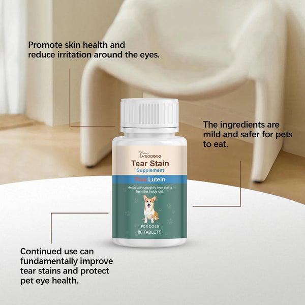 Tear tablets for dogs Gentle cleaning pet dog tear marks eye dirt eye care cleaning plate