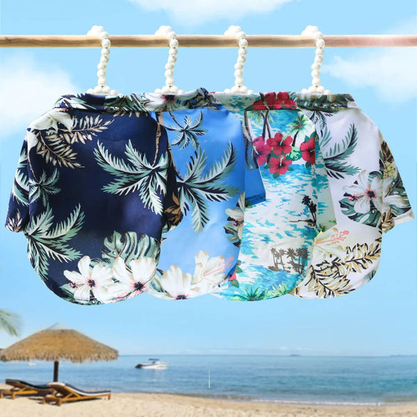 Hawaiian Floral Style pet Clothes Fashion Casual Summer Beach T-Shirts
