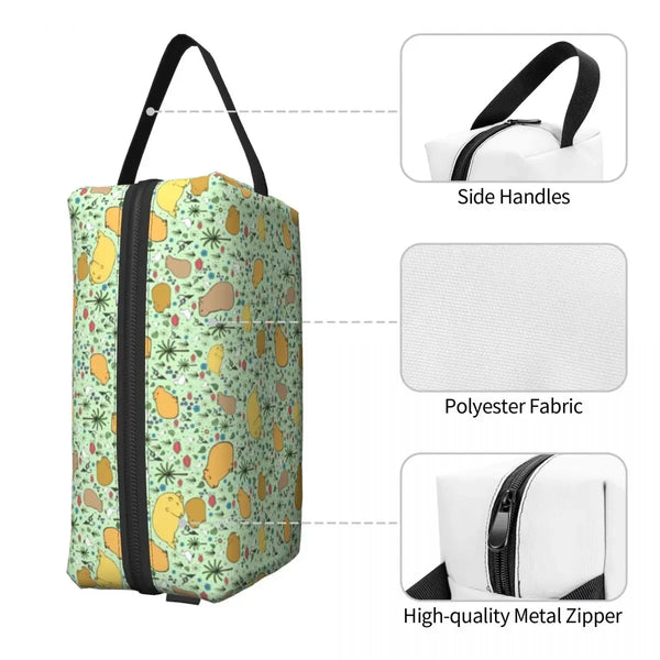 Custom Capybaras In Green Pet Travel Cosmetic Bag Women Capybara Makeup Toiletry Organizer Lady Beauty Storage Dopp Kit