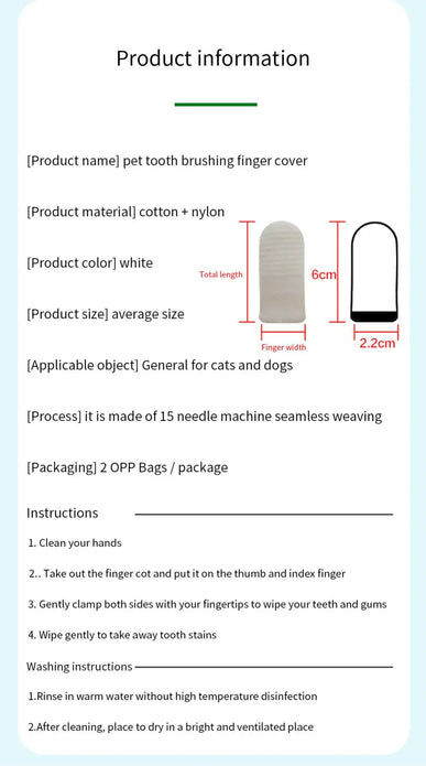 2-12pcs Pet Two-finger Brushing Finger Cots Puppy Teeth Oral Cleaning Tool Kitten Finger Toothbrush Pets Care Accessories Supply