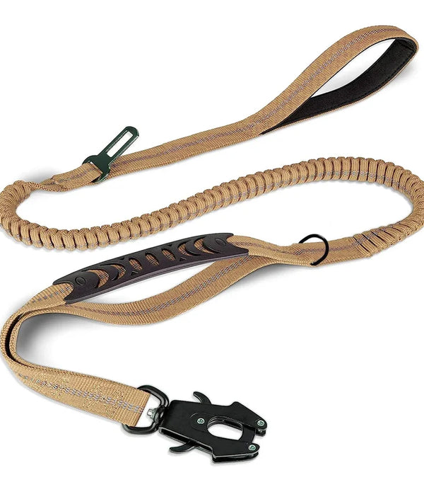 Reflective Shock Absorbing Pet Leashes with Car Seatbelt for Large Dogs Heavy Duty Tactical Bungee Dog Leash No Pull Dog Leash