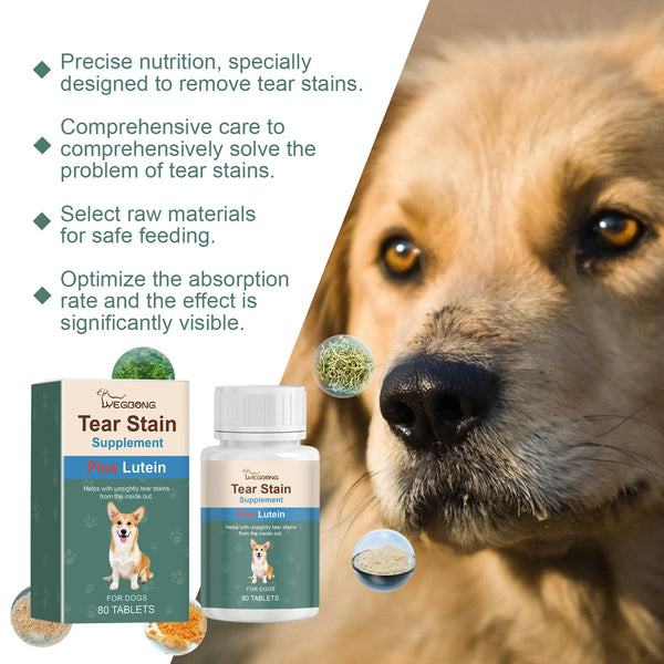 Tear tablets for dogs Gentle cleaning pet dog tear marks eye dirt eye care cleaning plate