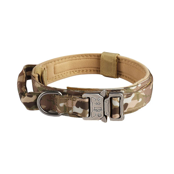 Pet Products Outdoor Tactical Dog Collar Metal Buckle Breathability Nylon Collar Medium and Large Dog Training Neck Collar Dog