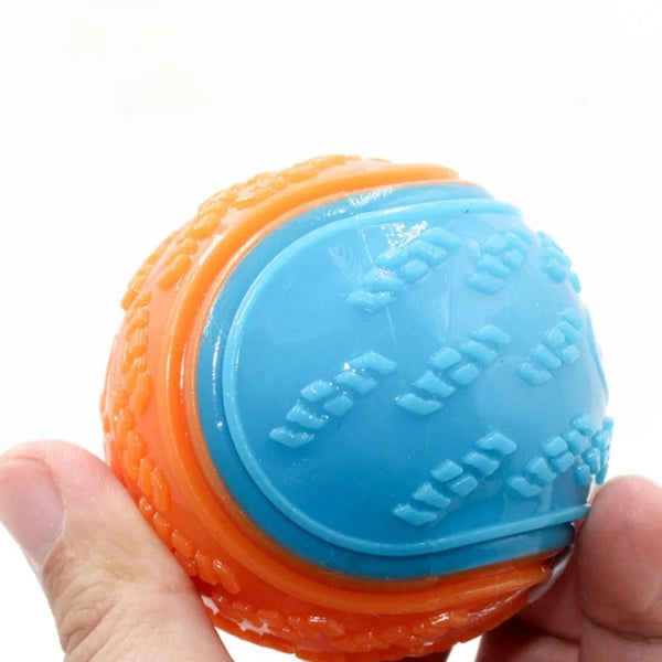 Dog Squeaky Balls Toy Dog Soft TPR Chew Toy Dog Pet Teeth Cleaning Bite Resistance Puppy Training Sound Toy Pet Supplies