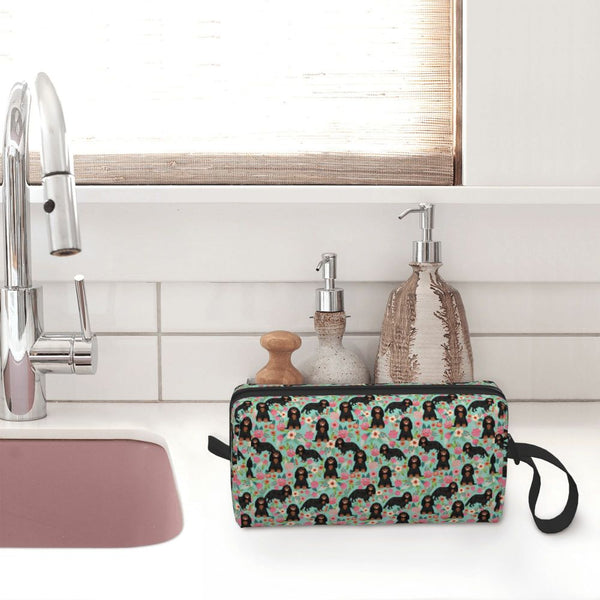Custom Travel Cavalier King Charles Spaniel Toiletry Bag Portable Pet Dog Makeup Cosmetic Organizer for Women Storage Dopp Kit