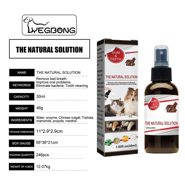 30ml Pet Tooth Cleaning Spray Dogs Remove Bad Breath Freshener Cats Oral Cleaning Dental Care Deodorization Spray Whitens Teeth