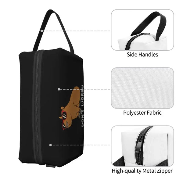 Custom Capybaras In Green Pet Travel Cosmetic Bag Women Capybara Makeup Toiletry Organizer Lady Beauty Storage Dopp Kit
