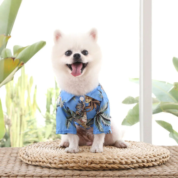 Hawaiian Floral Style pet Clothes Fashion Casual Summer Beach T-Shirts