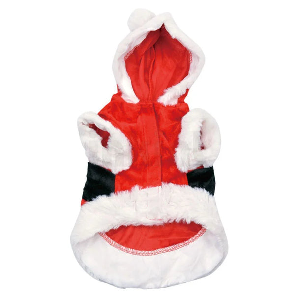 Santa Christmas Costume Clothes for Pets Hooded Coat Jackets