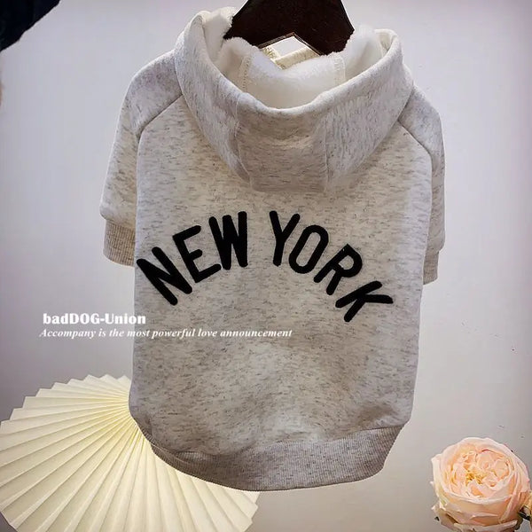 Letter Hoodie Pet Clothing Dogs Fashion Cotton Dog Clothes Costume Small French Bulldog Print Spring Autumn Gary Boy Mascotas