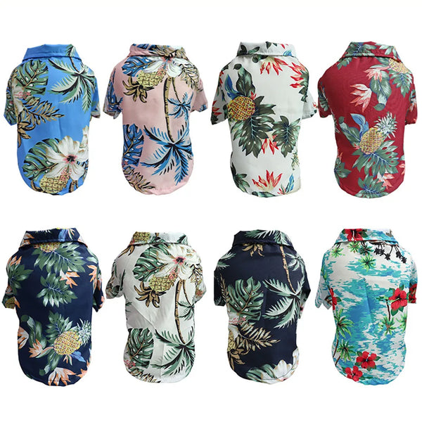 Hawaiian Floral Style pet Clothes Fashion Casual Summer Beach T-Shirts