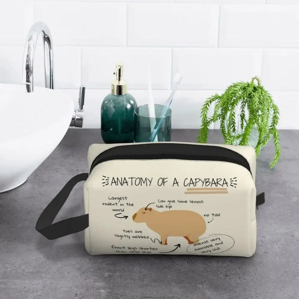 Custom Capybaras In Green Pet Travel Cosmetic Bag Women Capybara Makeup Toiletry Organizer Lady Beauty Storage Dopp Kit