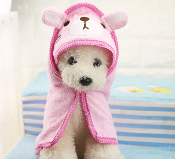 Cute Pet Dog Towel Soft Drying Bath Pet Towel For Dog Cat Hoodies Puppy Super Absorbent Bathrobes Cleaning Necessary supply