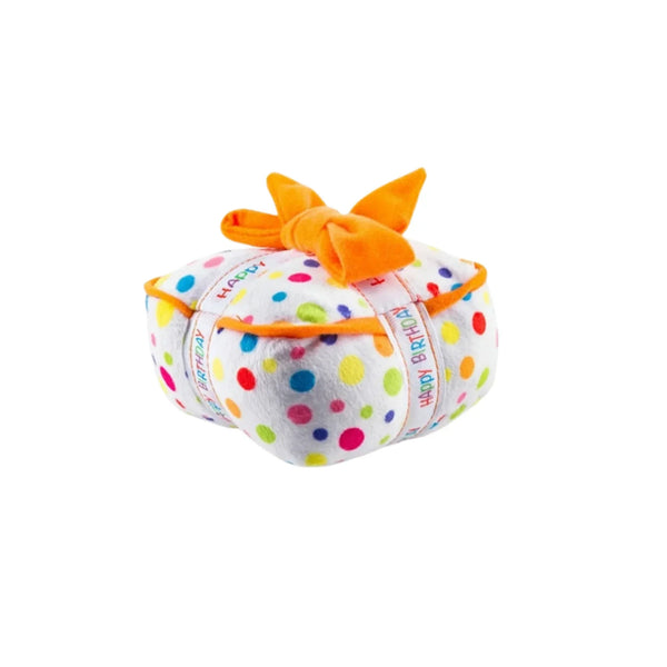 Birthday Cake Dog Toy Soft Plush Squeaky with Colourful Candles Durable Funny Stuffed Chew for Large Breeds Birthday Gift scarf