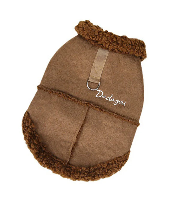 British Style Dog Jacket Lamb Fleece Winter Warm Dog Clothes for Small Dogs Puppy Costume Chihuahua Coat Pet Pug Yorkie Outfits