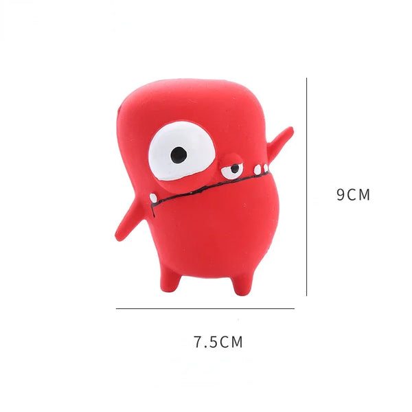 Dog Chew Toy Pet Squeaky Ball Toy Teeth Care Cartoon Big Eye Monster Rubber Latex Interactive Trainning Puppy Pet Dog Supplies