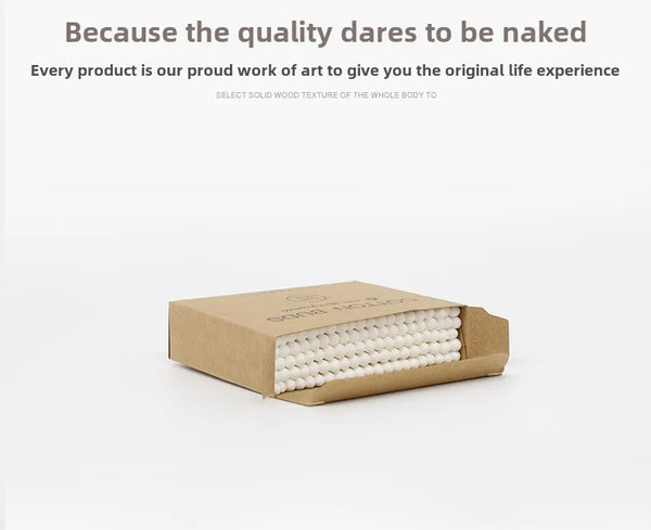 100 Pcs/Box Double Head Bamboo Cotton Buds Wood Stick Cotton Swab For Makeup , Nose Ear Cleaning , Pet Care , Art & Crafts
