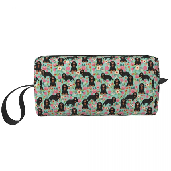 Custom Travel Cavalier King Charles Spaniel Toiletry Bag Portable Pet Dog Makeup Cosmetic Organizer for Women Storage Dopp Kit