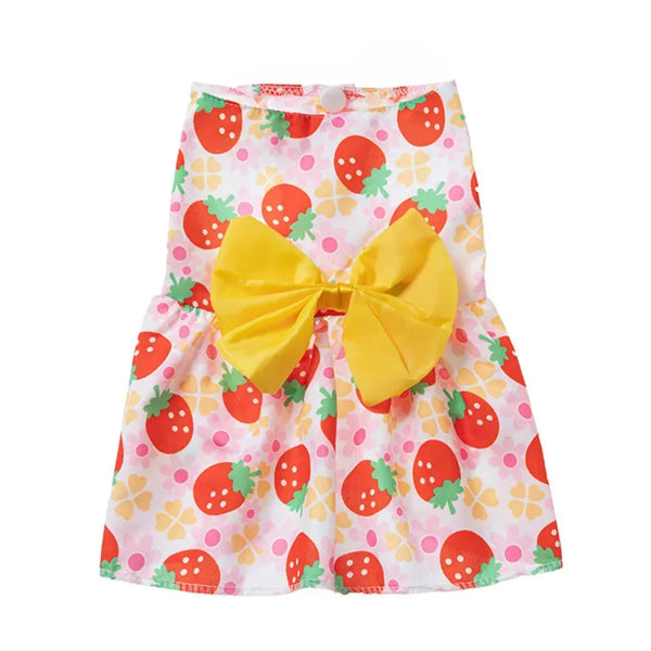 FLORAL Dress Dog and cat  Bowknot Summer Clothes Fashion Pet Clothing