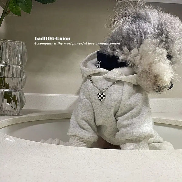 Letter Hoodie Pet Clothing Dogs Fashion Cotton Dog Clothes Costume Small French Bulldog Print Spring Autumn Gary Boy Mascotas