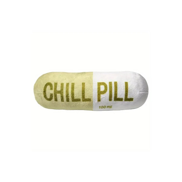 CHILL Pill-Shaped Dog Toy with Squeaker - Durable, Pet Play and Dental Health