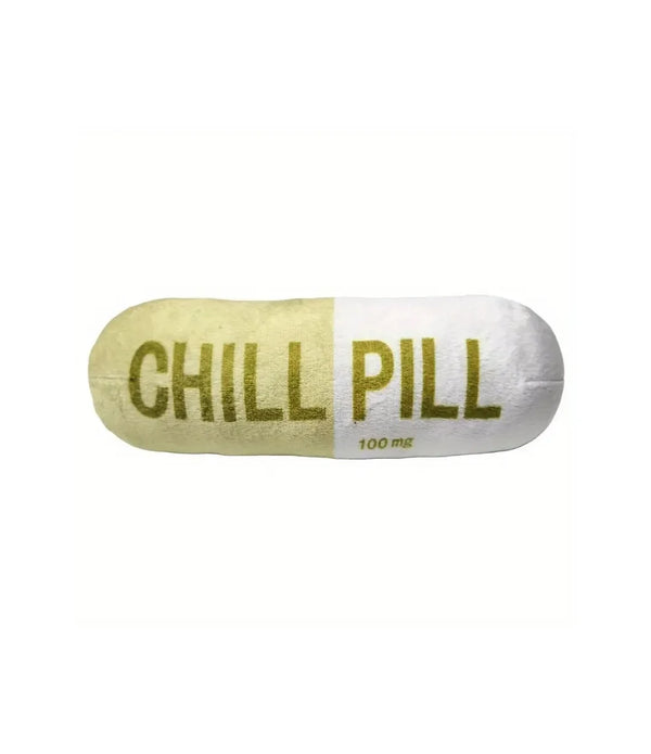 CHILL Pill-Shaped Dog Toy with Squeaker - Durable, Pet Play and Dental Health