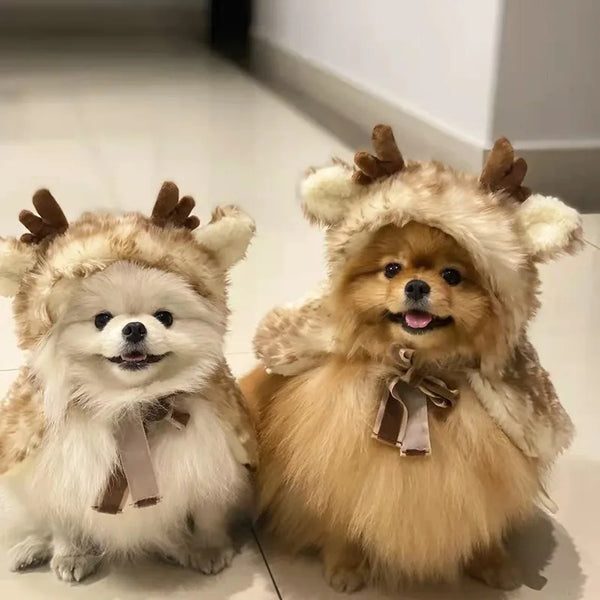 Reindeer Christmas Pet  Costume Winter Suit Halloween Accessories Clothing Outfits