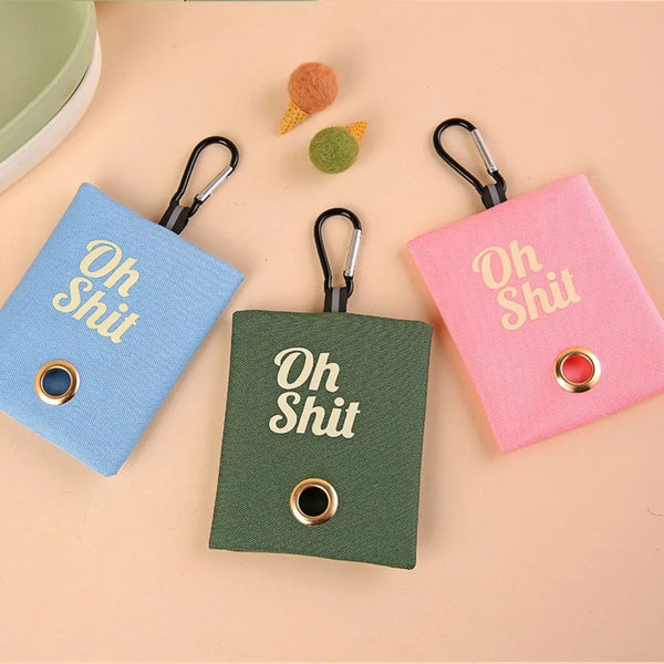 Dog waste Bag Organizer with Buckle Canvas Holder Portable Pets Supplies