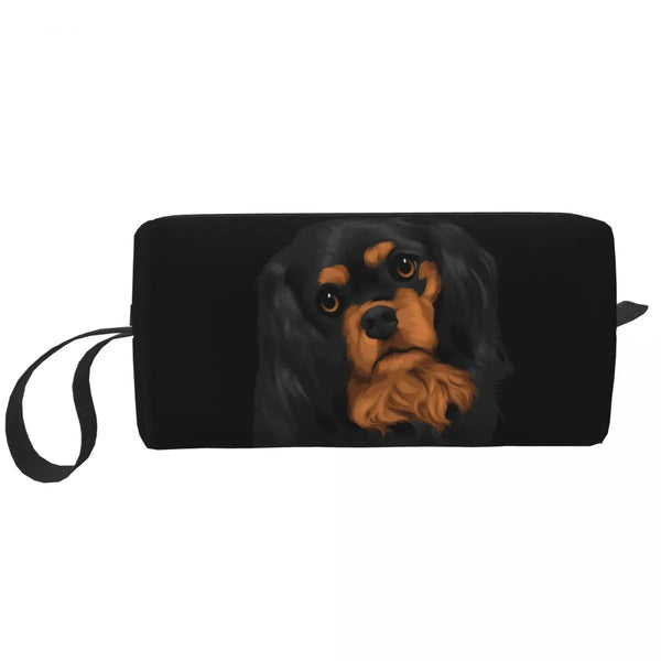 Custom Travel Cavalier King Charles Spaniel Toiletry Bag Portable Pet Dog Makeup Cosmetic Organizer for Women Storage Dopp Kit