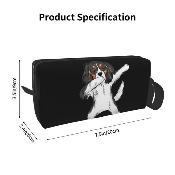 Custom Travel Cavalier King Charles Spaniel Toiletry Bag Portable Pet Dog Makeup Cosmetic Organizer for Women Storage Dopp Kit