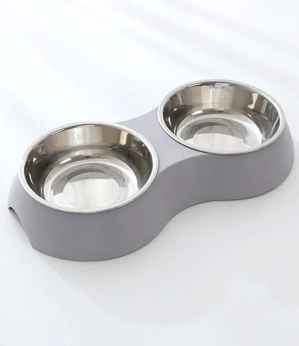 Double Pet Food Bowl Stainless Steel Drinkware Pet Drinking Food Dog Food Puppy Feeding Supplies Kitten Food Water Accessories