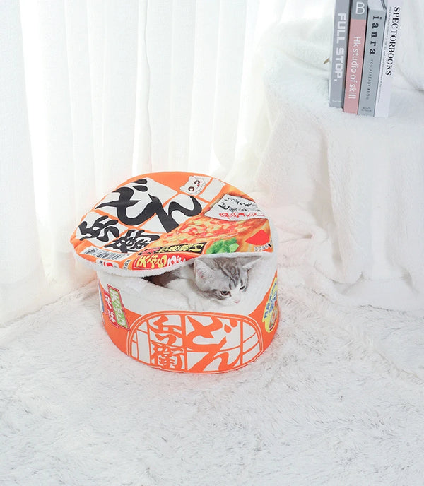 Noodle-Shaped Fleece-Lined Pet Bed Warm Breathable Detachable Round Cat Nest Flip Cover Four Seasons Universal Dog Kennel