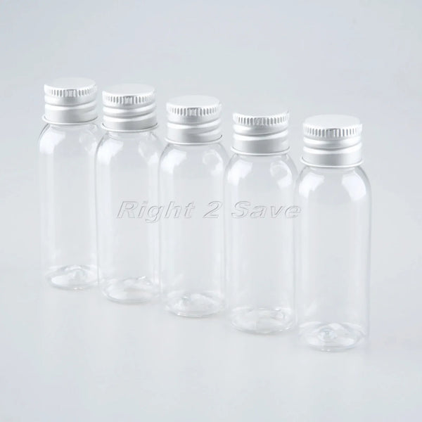 5PCS 30ML/50ML/100ML Plastic Bottle with Aluminum Screw Cap Plug Cosmetic Container Travel Kits Portable PET Lotion Cream Tube