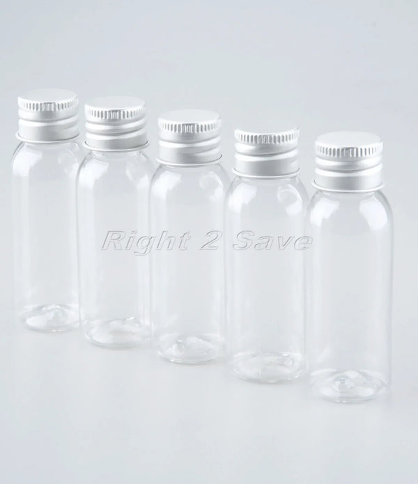 5PCS 30ML/50ML/100ML Plastic Bottle with Aluminum Screw Cap Plug Cosmetic Container Travel Kits Portable PET Lotion Cream Tube
